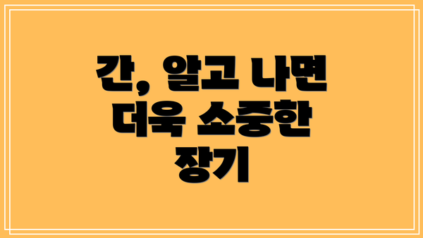 간, 알고 나면 더욱 소중한 장기
