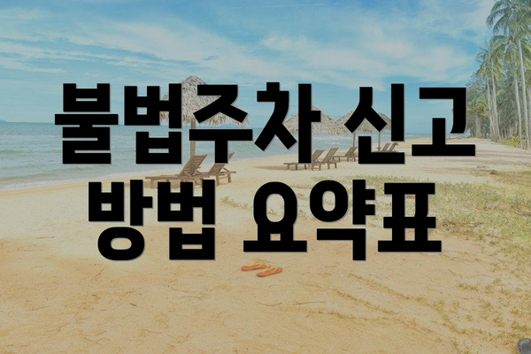불법주차 신고 방법 요약표