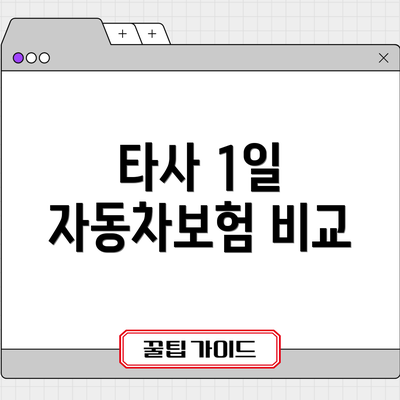 타사 1일 자동차보험 비교