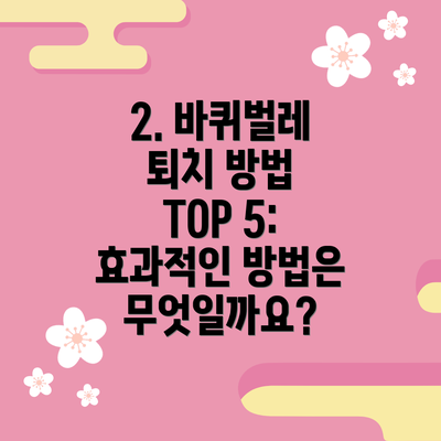 2. 바퀴벌레 퇴치 방법 TOP 5: 효과적인 방법은 무엇일까요?