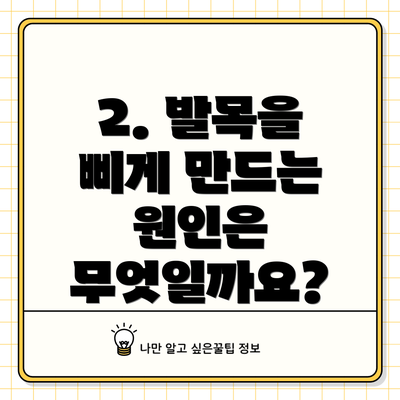 2. 발목을 삐게 만드는 원인은 무엇일까요?