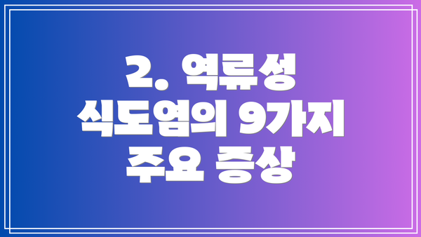 2. 역류성 식도염의 9가지 주요 증상