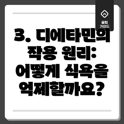 3. 디에타민의 작용 원리: 어떻게 식욕을 억제할까요?