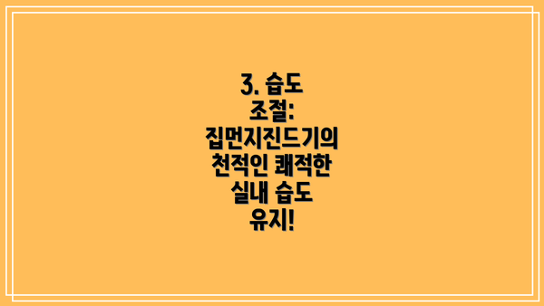 3. 습도 조절: 집먼지진드기의 천적인 쾌적한 실내 습도 유지!