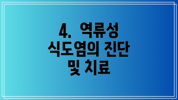 4.  역류성 식도염의 진단 및 치료