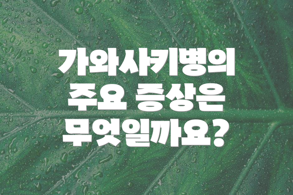 가와사키병의 주요 증상은 무엇일까요?