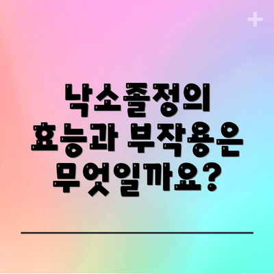 낙소졸정의 효능과 부작용은 무엇일까요?