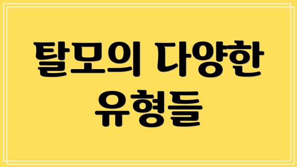 탈모의 다양한 유형들