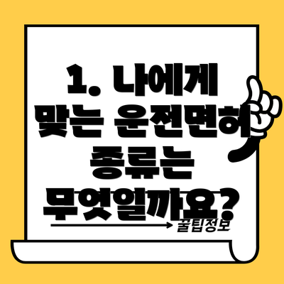 1. 나에게 맞는 운전면허 종류는 무엇일까요?