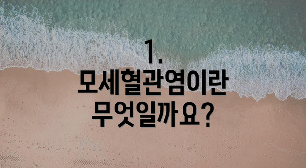 1. 모세혈관염이란 무엇일까요?