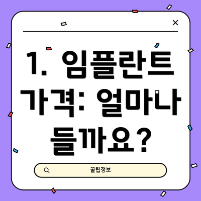 1. 임플란트 가격: 얼마나 들까요?
