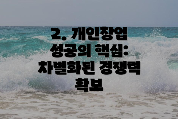 2. 개인창업 성공의 핵심: 차별화된 경쟁력 확보