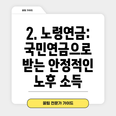 2. 노령연금: 국민연금으로 받는 안정적인 노후 소득