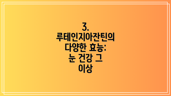 3. 루테인지아잔틴의 다양한 효능: 눈 건강 그 이상