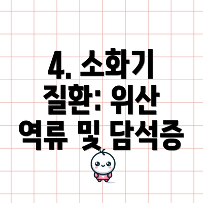4. 소화기 질환: 위산 역류 및 담석증