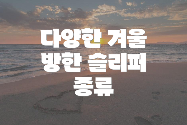 다양한 겨울 방한 슬리퍼 종류