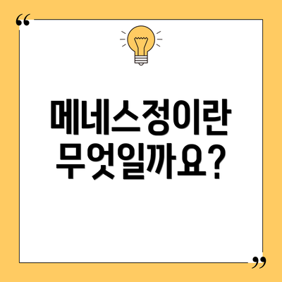 메네스정이란 무엇일까요?