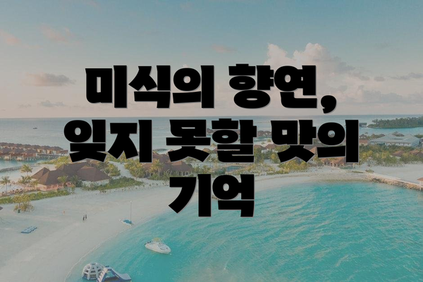 미식의 향연, 잊지 못할 맛의 기억