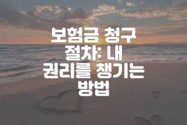 보험금 청구 절차: 내 권리를 챙기는 방법
