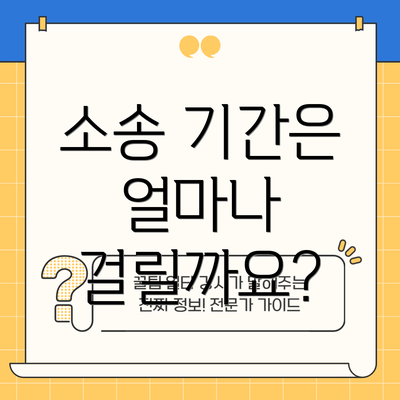 소송 기간은 얼마나 걸릴까요?