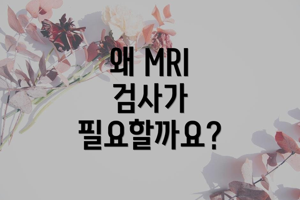 왜 MRI 검사가 필요할까요?