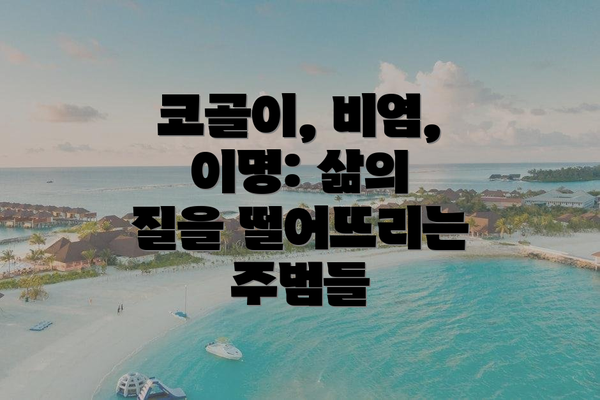 코골이, 비염, 이명: 삶의 질을 떨어뜨리는 주범들