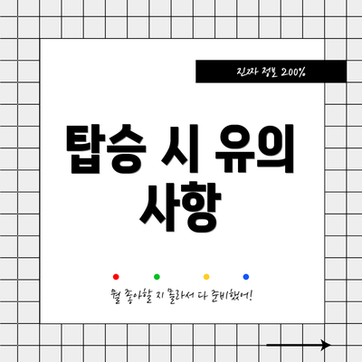 탑승 시 유의 사항
