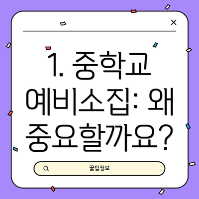 1. 중학교 예비소집: 왜 중요할까요?
