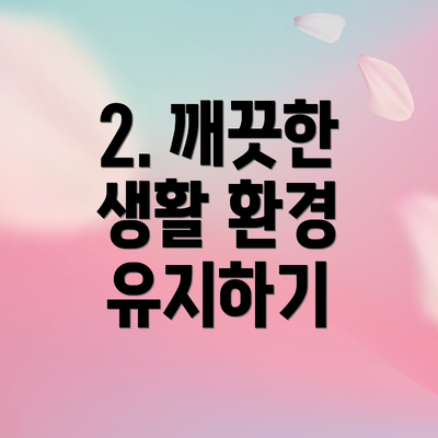 2. 깨끗한 생활 환경 유지하기