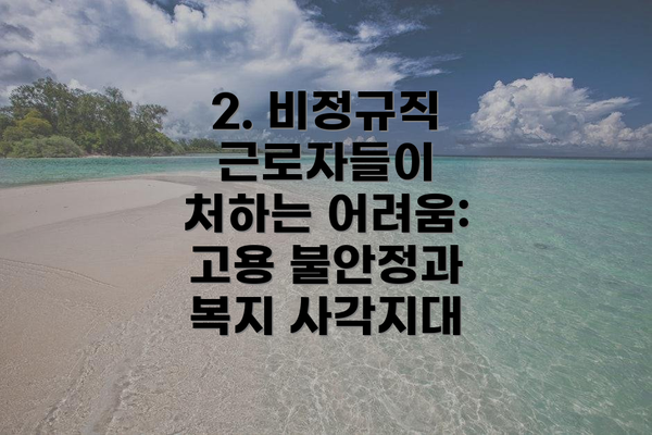 2. 비정규직 근로자들이 처하는 어려움: 고용 불안정과 복지 사각지대