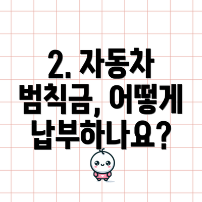 2. 자동차 범칙금, 어떻게 납부하나요?