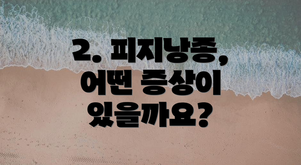 2. 피지낭종, 어떤 증상이 있을까요?