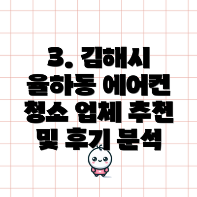 3. 김해시 율하동 에어컨 청소 업체 추천 및 후기 분석