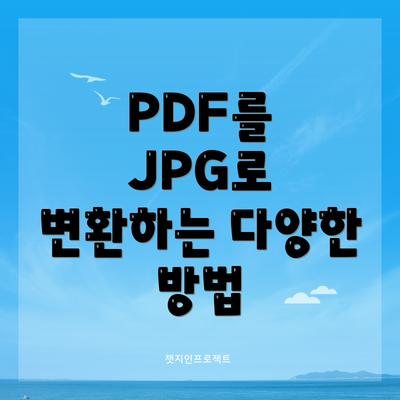 PDF를 JPG로 변환하는 다양한 방법
