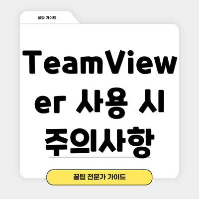 TeamViewer 사용 시 주의사항